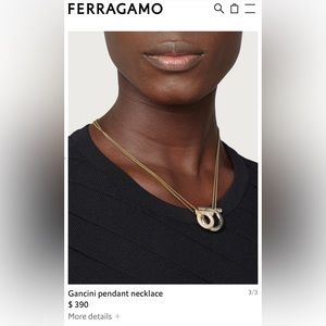 BRAND NEW Authentic Salvatore Ferragamo Gancini pendant necklace